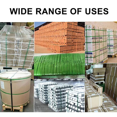 Pneumatic Strapping Tool, Handheld Automatic Packaging Machine With Massive Pulling Force shown in diverse packaging applications.