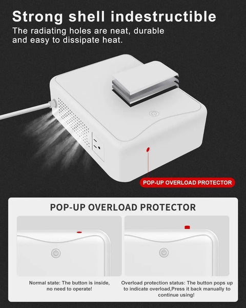 Plug In And Go No Fuss 2000W Noiseless Step Up Voltage Converter 110V To 220V with pop-up overload protector detail