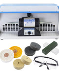 Pro Grade Heavy Duty 500W Jewelry Bench Polisher With Integrated Dust Collector And Adjustable Speed Control For Serious Jewelers, tools and glasses included.