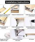 Installation instructions for Stainless Steel Folding Shelf Brackets Set Of Four Wall Mounted Heavy Duty Collapsible Table Hinges