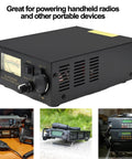 Beefy 13.8V 30A Bench Switching Power Supply For Ham Radios Regulated Analog DC Source front view with dials and vents