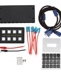 8 Gang Car Touch Switch Panel With IP68 Waterproof LED Indicators, assorted cables, and components for easy install