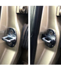 Premium Door Lock Sound Deadener Damper Kit With Hella Quiet Soundproof Buffer Pads on VW door latch showing installation.