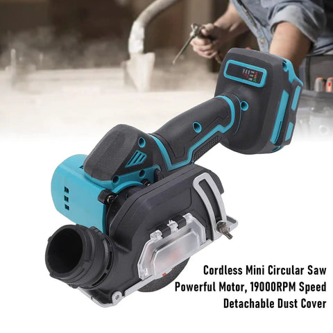 Badass Mini Cordless Circular Saw Delivering 19000 Rpm For No Sweat Cuts Through Wood Tile Metal And Plastic Features Detachable Dust Shroud And Easy Grip For Precision Cutting.