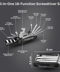 Multi-tool kit with 16 functions including screwdriver and wrenches, part of Assioma Duo-Shi IP67 Dual-Sided Power Meter Pedals kit.