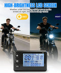 High Bright LCD Display Meter for Electric Scooters showing day and night usage, compatible with 24V 36V 48V systems on Ridstar Q20, YVY.