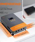 High Capacity 100 Amp MPPT Solar Charge Controller With LCD Display Auto 12 24 48V dimensions and weight shown
