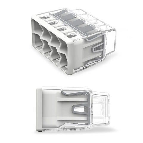 Push Wire Splicing Connector Wall Nuts For Solid And Stranded Conductors Eight Conductor With Light Gray Cover Tool Free