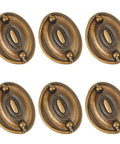 Six Pcs Oval Retro Brass Drop Swing Furniture Drawer Pulls With Screws Antique Bronze Finish For Dresser Cabinets Nightstands Cupboards