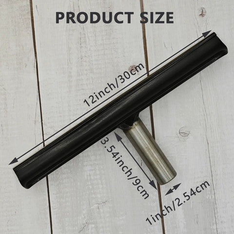 Wood lathe tool rest, side view, black 12-inch length with 1-inch stainless steel post