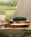 Portable Chef Knife Roll Bag With Roll Up Design Multiple Pockets And Large Capacity Fabric Construction on wooden table