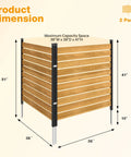 Diagram of Two Panels Wood Privacy Screen For Garden And Patio 41 By 38 Inches No Dig Outdoor Privacy Wall dimensions.