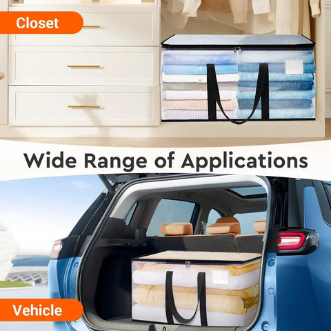 Heavy Duty Moving Totes 8 Pack 93L Extra Large Storage Bags with Zipper in closet and vehicle for packing moving storage