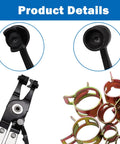 Spring Hose Clamp Kit With 121 Pieces 6 To 22mm Assortment Set Swivel Flat Band Fuel Hose Clamp Plier Silicone Vacuum Hose Clip Action Pipe Clamp For Low Pressure Air Lines Durable 65Mn Steel Construction, with clamp plier and assorted clamps