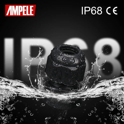 20 Pack PG9 Waterproof Nylon Cable Glands With Gaskets Adjustable 4 to 8mm IP68 Outdoor Indoor Seals Black Cable Gland Kit