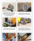 Digital display console and silicone suction cup on Badass Mobile Vacuum Suction Cart For Moving Glass And Marble Sheets With Fat Off Road Wheels Crafted Hardcore For Outdoor Construction Sites To Lift Steel Plates Quick.