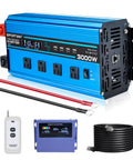 Straight Up 3000 Watt Pure Sine Wave Inverter Converts 12 Volts Dc To 110 Vac Naturally With Six Thousand Peak Surge LCD panel and remotes.