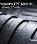 Close-up of Premium TPE material for Straight Up Hella Durable Floor Mats For Tesla Model Y Custom Snug Fit All Weather.