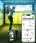 Golfer using Golf Launch Monitor Pro X1 Plus For Home And Training, Real Time Swing Analysis With Spin Rate Spin Axis And Swing Speed