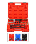 Rocksolid 45 Pcs Thread Repair Tool Kit With Storage Box For Stripped Bolt Restoration And Rethreading Screw Holes Made From Heavy Duty Alloy Steel For Pro And DIY Repairs, red case open