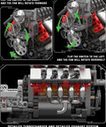 V8 Engine Model Kit With Transmission Build Your Own STEM 8 Cylinder Car Engine From 855 Plus Parts Realistic Engine Block Building Set For Adults Hands On Engineering Toys For Collectors And Hobbyists, plastic model turbocharger detail