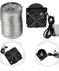 Super Handy Usb Adjustable Soldering Fume Extractor Smoke Absorber Fan With Duct Pipe showing black fan and tubing for fumes removal.