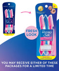 Hydro Silk Touch Up Dermaplane Razor With Precision Cover For Face And Brows 9ct packaging, showing two razor designs