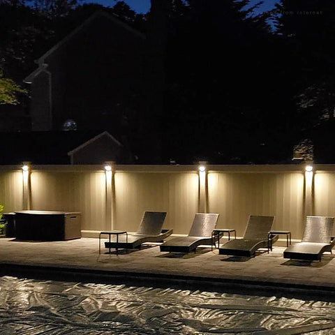 Low Voltage LED Deck Lights Set For Outdoors, 170 Lumen 4.09 Inch Landscape Step Rail Fence Lighting, 12 To 36V AC DC, Die Cast Aluminum Housing With Frosted Glass Lens, UL Listed Cord, Brown Finish, 3000K Warm White, 6 Pack