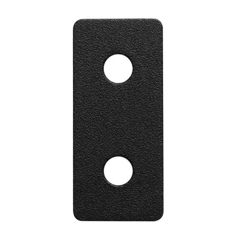 Flat Joining Plates For 2020 T Slot Aluminum Profile 20x20mm And 20x40mm 2 Hole Straight Plate Black Finish 10 Pack front view