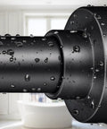 Close-up of No Drill Tension Shower Curtain Rod 34 To 82 Inches, Non Slip And Rust Proof Stainless Steel with Matte Black Finish