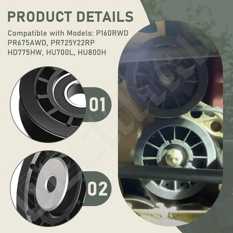 Heavy Duty Pulleys And Belt Kit For AWD Lawn Tractors, Includes 2 Pulleys And 1 Belt, Replaces 580364610, Compatible Models