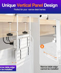 Under Desk Cable Management With Clamp No Drill 16 Inch Desk Cable Organizer Pegboard Style installed on desk