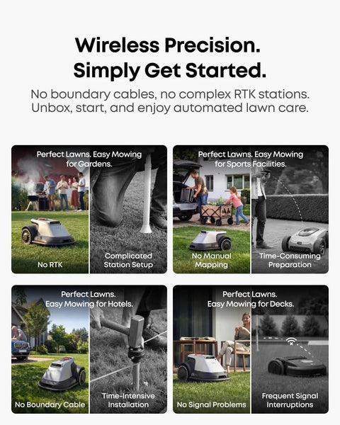 Robot Lawn Mower With Auto Mapping And Vision Navigation No Boundary Wire Setup Wire Free RTK Multi Zone Management AI GPS