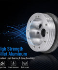 Boss Level Billet Steering Wheel Hub Adapter For 5 Or 6 Hole Whips In Sleek Silver Polish Aluminum Alloy, high strength design.