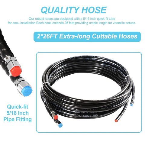 Outboard 150HP Hydraulic Steering Kit With Hydraulic Cylinder, Helm Pump And Durable Nylon Hoses For Boats, Plug And Play Install, Aluminum Alloy Casing And Stainless Steel Build Built To Last Against Corrosion
