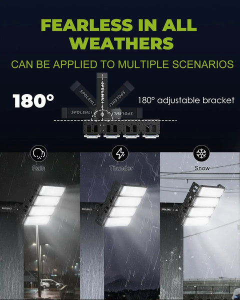 Zero Maintenance Industrial LED Stadium Light 200W Flood Beam 32,000 Lumens IP66 Waterproof in different weather conditions