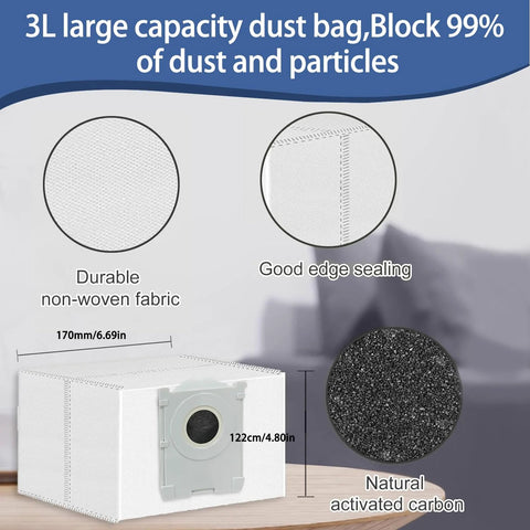 XVXUOU replacement kit for Ecovacs Deebot X8 Pro Omni; dust box, main brush cover, front wheel, mop handle.