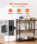 Three Tier Vintage Industrial Metal Open Storage Bookcase Dope Freestanding Rustic Display Shelving Unit For Bedroom Living Room And Office