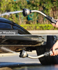 Heavy Duty Metal Watering Wand With 15 Inch Hose Nozzle Sprayer And 10 Spray Patterns, Thumb Flow Control in use for car washing