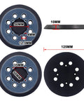 4 Packs 5 Inch 8 Hole Hook And Loop Replacement Sanding Pad For DWE6423 DWE6423K DWE6421 DWE6421K DWE6421B2 DWE6421B3 DWE6421BR DCW210B N329079 Compatible Sander Pads with size dimensions and dust holes