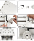 Detailed view of Heavy Duty Aviation Aluminum 6061 Three Axis Sliding Table With 16 Inch Ball Screw Linear Stage components.