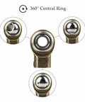Heavy Duty Clutch Rod Repair Kit Featuring 6061 T6 Billet Aluminum Heim Joint showing 360° central ring detail, durable construction.