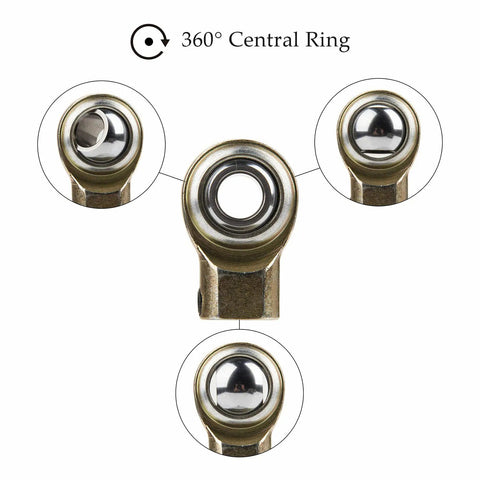 Heavy Duty Clutch Rod Repair Kit Featuring 6061 T6 Billet Aluminum Heim Joint showing 360° central ring detail, durable construction.