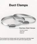 Stainless steel clamps for Flexible 4 Inch Dryer Vent Hose 8 Feet Long DIY Friendly Aluminum Foil Ducting With PVC Layer Insulated