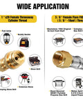 12 Ft Propane Hose For RV With Safety Shutoff Valve And One Quarter Inch Quick Disconnect Stainless Steel Braided Gas Line For RV To Grill Or Portable Appliance Easy Connect And Leak Proof With One Lb Regulator Adapter showing wide application options.