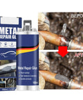 Heavy Duty Metal Repair Glue Set Go To Iron Steel Aluminum Plastic Ceramic Wood Bonding Sticks Like A Boss And Stays Cold And Heat Resistant Casting Repair Quick Fix 2 Pack showing before and after repair on pipes