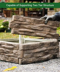 Raised Garden Bed Kit With Ledgestone Panels That Snap Together In 8 By 24 Inch Natural Look Stone Pattern Durable Polyurethane 6 Pack for Custom Shaped Garden Beds and Easy Landscaping, showing stackable design