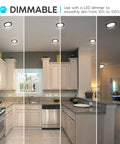 Kitchen with 7 Inch LED Flush Mount Ceiling Light Fixture, Dimmable Round Panel, showing dimmable lighting effect