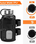 Heavy Duty UTV Cup Holder Mount For Roll Bars Holds Eight To Thirty Two Ounce Tumblers And Insulated Coffee Mugs Two Pack with mesh pockets
