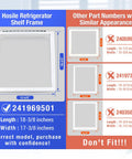 Crisper Pan Cover Replacement For Frigidaire Refrigerators 241969501 With Shelf Frame Without Glass 17-3/8 x 18-3/8 inches